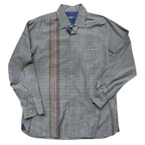 Nat Nast Checkered Button Down Casual Multicolored Shirt Men's Size Large